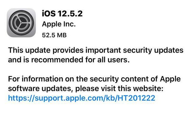 杞县苹果手机维修分享iOS12.5.2发布，建议所有老苹果用户安装 